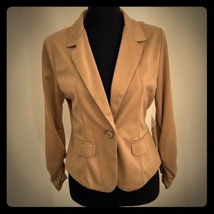 Lightweight Tan Blazer Jacket, Size Large